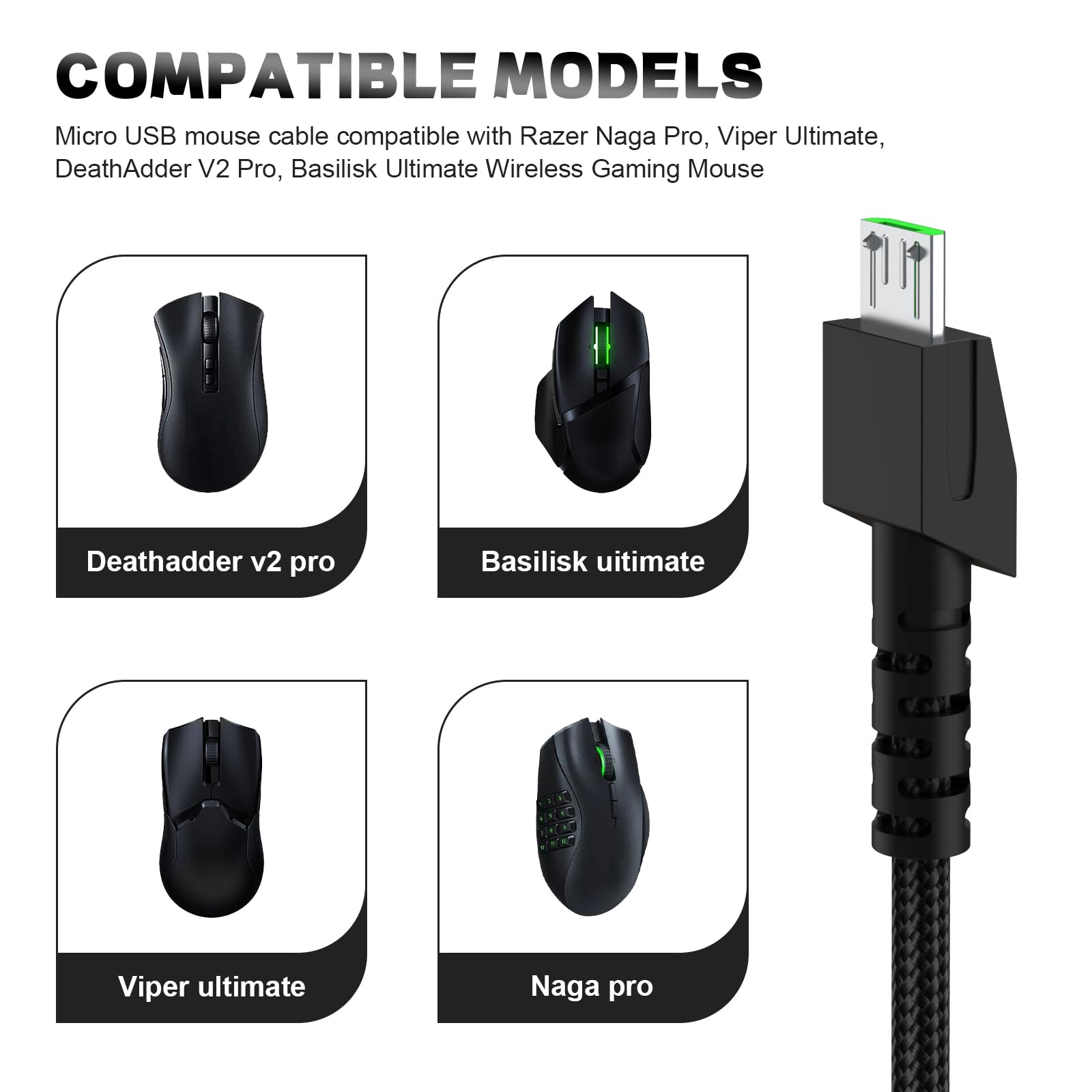 Amazon.com: Replacement Wireles Mouse Charging Cable Micro USB